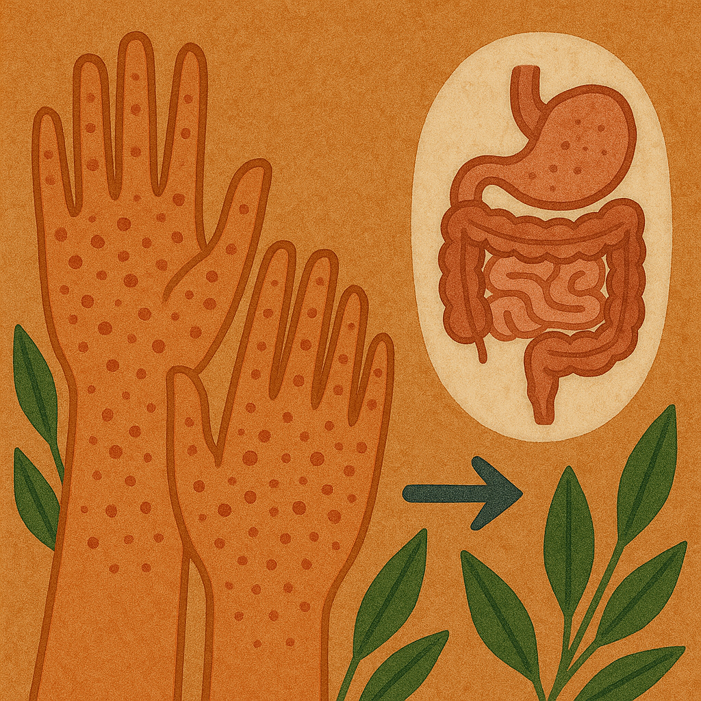 eczema dishidrotico y conexión intestino piel